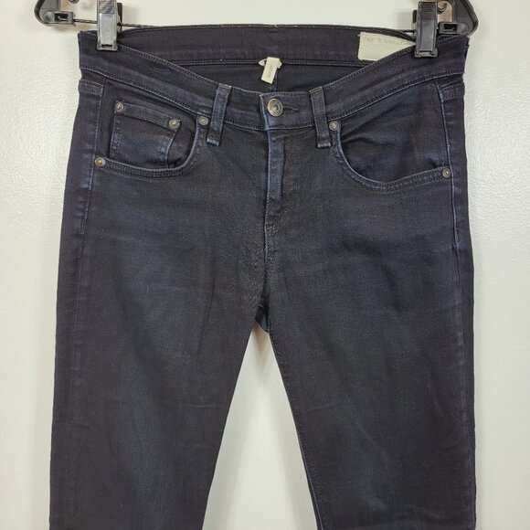 30. Rag & Bone Women Black Midrise Skinny Ankle Denim Jeans Size 26 - Picture 6 of 12
